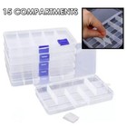 6 Clear Jewelry Box Plastic Bead Storage Craft Container Earrings Organizer    