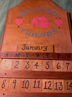 Vintage Perpetual Folk Art Wood Display Number Tiles Calendar Wall Display 23 
