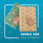 Haipicho Christmas Wrapping Paper Roll  Double-sided Printing On Recycled Kraft