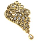 Antique Gold Tone Metal Extra Large Crystal Flower Brooch P1516-ylw