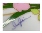 Vintage Small Porcelain 18k Gold Hand-painted Signed Floral Jewelry trinket Box