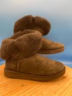 Ugg Bailey Button Winter Boots Women s Sz 8 eu39 Black Sheepskin Fur Cuff Cozy