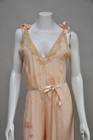 Antique Vtg 1920s Peachy Silk Loungewear Jumpsuit Lace Details  Belt  Headband S