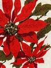  366 Mcm Christmas Poinsettias Holly Berry Trim Vintage Linen Kitchen Tea Towel