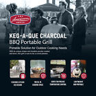 Americana Grills Keg A Que Charcoal Bbq Portable Grill  186 Square Inch  Silver