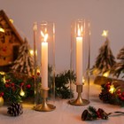 Romadedi Hurricane Candlestick Holders Gold - 10 Pcs Taper Candle Holders Bulk