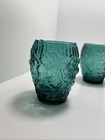 4 Vintage Imperial Glass Teal Grape Cluster Mcm Bar Glasses