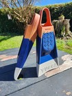Yucca Fins - Long Blade Standard Flex  blue White Orange   Size Medium-large