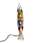 Kurt S  Adler Christmas Tree Topper  Multi-color Capiz Star With Lights  9 3in