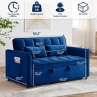 3 In 1 Convertible Sleeper Sofa Bed  Velvet Pull Out Futon Couch