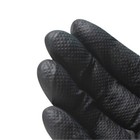 9 Mil Pure Diamond Nitrile Gloves Heavy Duty Powder Free- Black Large