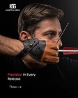 Genuine Cow Leather 3-finger Archery Glove Adjustable Free-size 