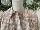 Vintage 80s Benetton Pink Floral Modest Victorian Nightgown Girls 8-10 M Cotton