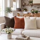 2 Packs Rust Boho Decorative Throw Pillow Covers 18x18 Inch For Couch Bed Sof   