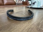 Black Leather Browband With Blue Bling  15   