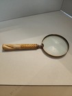 Vintage Brass Magnifying Glass With Bone Handle