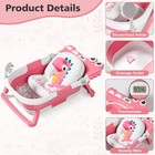 Collapsible Baby Bathtub For Newborn  Foldable Baby Bath Tub With Thermometer   