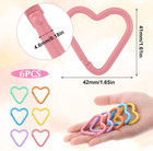 6 Pack Heart Shape Carabiner Keychain Clips  Lightweight Aluminum Alloy Hook Cli
