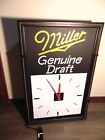 1991 Vintage Mgd Miller Geniune Draft Beer Lighted Bar Clock Man Cave Shop