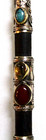 39cm Big Antique Judaica Torah Finger Black Wood Hand Made Encrusted With Gems