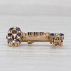 Kappa Kappa Gamma Key Pin 10k Gold Pearls Lab Created Sapphire Vintage Sorority
