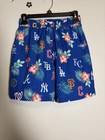 Mlb Boys Blue Floral Board Shorts Baseball hawaiian Drawstring Pockets 13-14