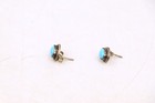 Vintage Navajo Sterling Silver Turquoise Earrings Studs Pierced