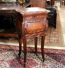 French Antique Carved Walnut Louis Xv Nightstand