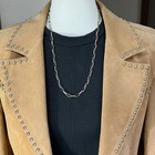 24  Sterling Silver Navajo Handmade Paper Clip Link Chain Necklace Sally Shirley