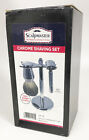 Chrome Shaving Set Scalpmaster 100  Badger Bristle Brush And Razor Free Shipping