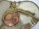 Vintage Copper Brass Metal Belt Buckle Brutalist Modernist Handcrafted