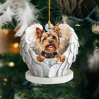 Personalized Yorkshire Terrier Dog Angel Wings Ornament  Dog Xmas Ornament Decor