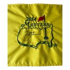 2014 Masters Flag Embroidered Golf Augusta National Yellow Signed Zach Johnson