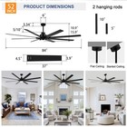 84   Black Plywood Ceiling Fan With Light Remote 6 Speeds 3cct Reversible Motor
