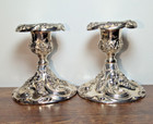 Matching Pair Godinger Silver Art Co Ltd Plated Candlestick Grapes   Vines Motif