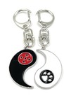 Ying Yang Paw Keychain Metal Lucky Charm Pendant
