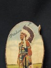 Vintage Wood Slab Native American Indian Pittsburg New Hampshire Nh Souvenir 