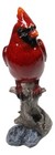 Northern Red Cardinals Bird Perching On Tree Branch Figurine Glossy Finish