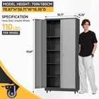 71  Rolling Metal Garage Cabinet With Locking adjustable Shelves  Garage home