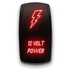 12 Volt Power - Laser Etched 5-pin Double Pole Single Throw - Red
