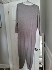 Vuori Lux Jumpsuit Large Long Sleeve V-neck Romper Jogger Heathered Gray