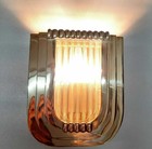 Vintage Art Deco Brass   Glass Rod Wall Ceiling Fixture Sconces Ship Light Lamp