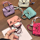 Ear Headset Earphone Earbuds Faux Leather Keychain Key Ring Car Charm Bag Holder