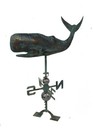 Zeckos Verdigris Finish Metal Whale Weather Vane With Roof Mount