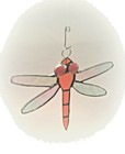  Stained Glass  Orange  Dragonfly  Handmade Fiesta Color Suncatcher  