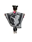Kids Aztec Poncho   Unisex   Blanket Gaban   6-12 Years    Black   White