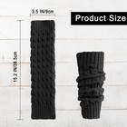 Women Leg Warmers Crochet Knit Ribbed Knee High Solid Winter Wool Long Boot Sock