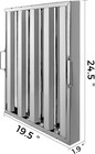 Pack Of 6 Hood Filters 19 5w X 24 5h Inch  430 Stainless Steel 4 Grooves Commerc