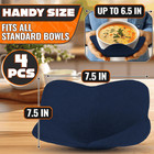 4 Pcs Microwave Bowl Cozy Holders     Deep Navy Blue Microwave Bowl Holders For
