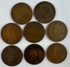 Canadian Large Cent 8-coin Lot Bronze 1c Canada Eight Coin Assorted 1859-1918